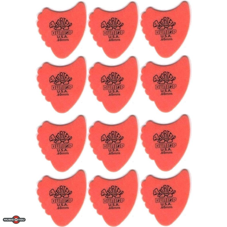 Dunlop Tortex Fin Plektre 0,60 mm - 12 stk. pakke