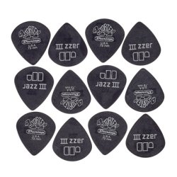 Dunlop 498P1.35 Tortex Jazz III plektre - 12 stk. pakke