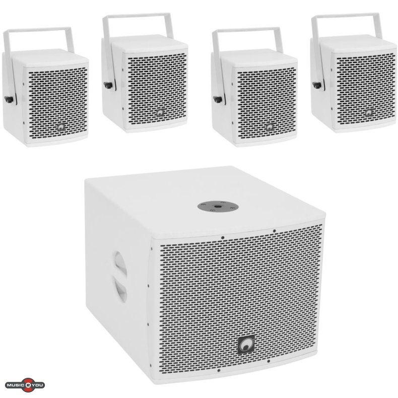 Omnitronic Molly-12A Aktiv Subwoofer + 4 stk. Molly-6 Top Bundle2 - Hvid