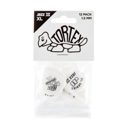 Dunlop 498P1.5 Tortex Jazz III plektre - 12 stk. pakke