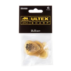 Dunlop Ultex Sharp Plektre 2,0 mm - 6 stk. pakke