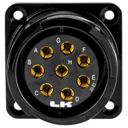 LK 8-polet Chassis-stik Hun med metal l�sering - Sort