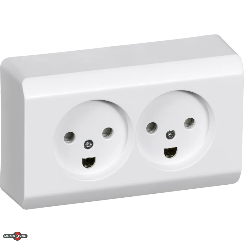 LK Opus 66 Dobbelt udvendig stikkontakt 2pol med jord -  hvid