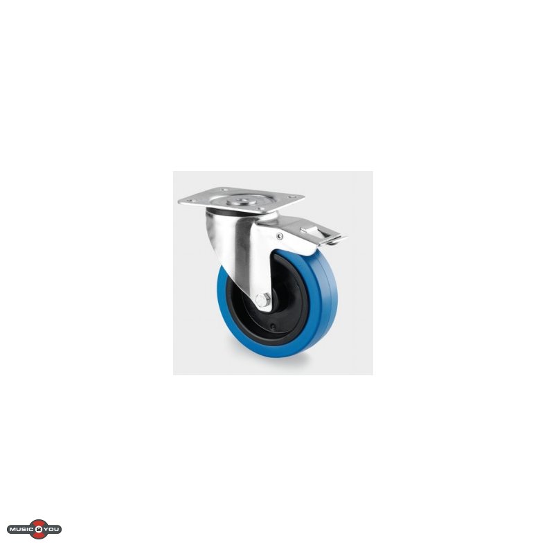 Tente Drejeligt Hjul m/bremse 100mm Bl - 3377UFR100P62