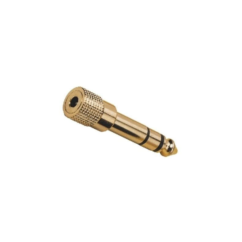 3,5mm Stereo Minijack - 6,3mm Stereo Jack Adapter - Guld