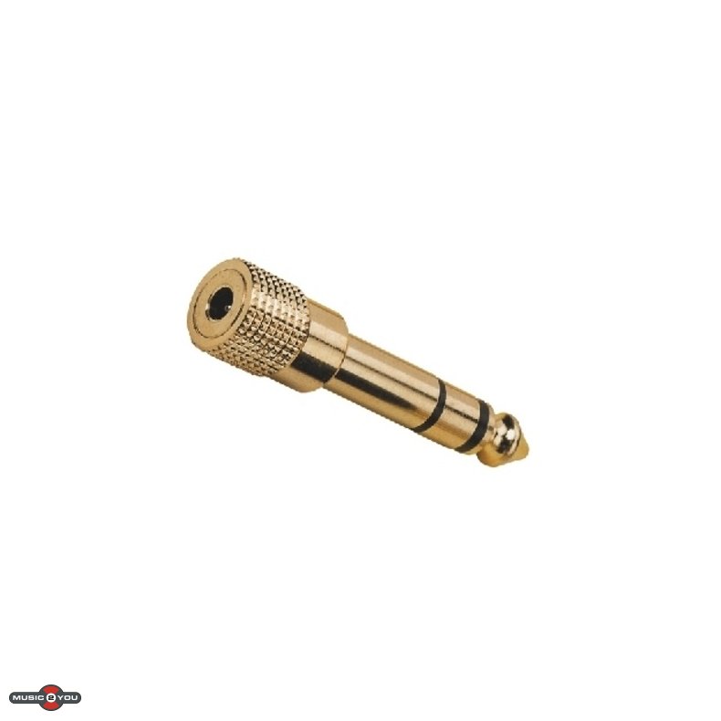 3,5mm Stereo Minijack - 6,3mm Stereo Jack Adapter - Guld