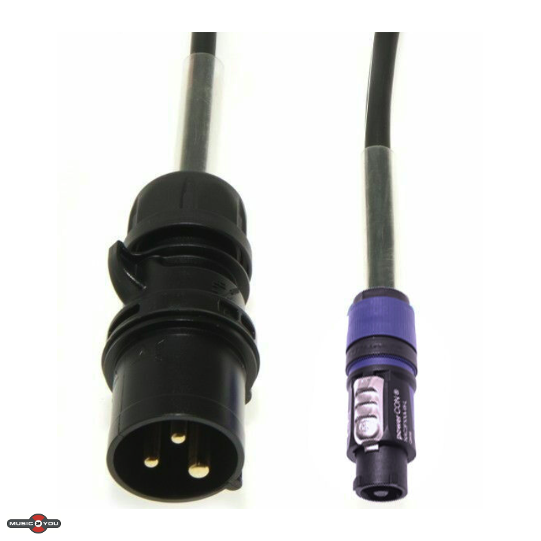 3pol CEE med jord til Neutrik Powercon Bl� kabel