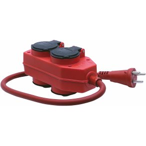 4-Stikdse Forlngerledning m/jord IP44  - 0,5 meter