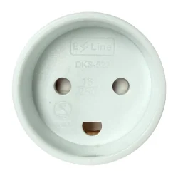 E-Line Hybrid adapter - Schuko med jord Han til DK med jord Hun - Hvid