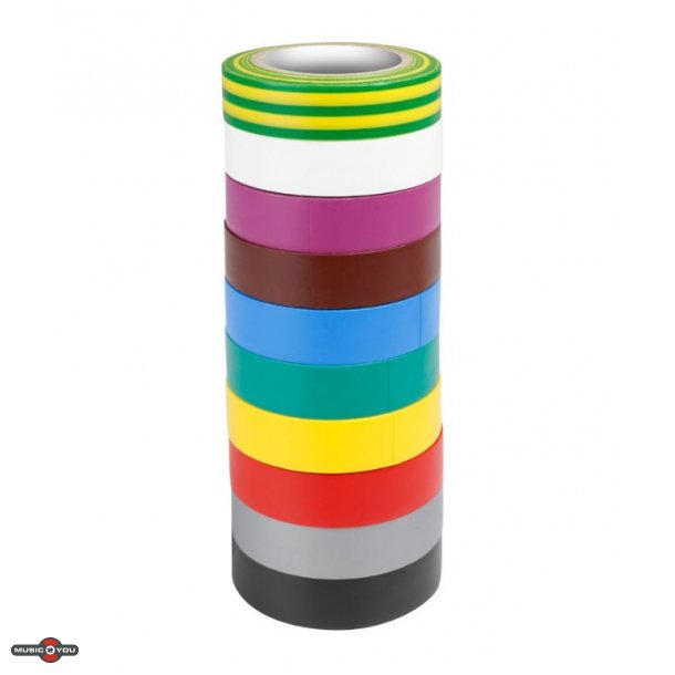 Electrix PVC-tape pakke 15mm x 10m - 10 farver