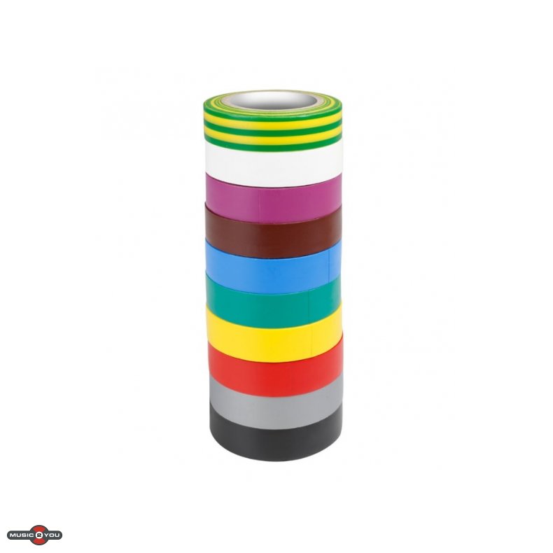 Electrix PVC-tape pakke 15mm x 10m - 10 farver