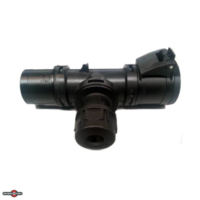 PCE CEE 3P T-Connector Han til 1x Hun + 1x PG - 16A