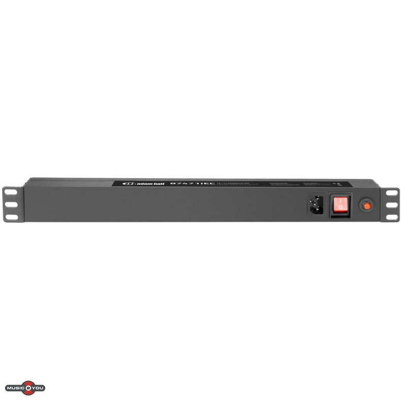 AH 87471 19"/1unit Rack strmskinne 10xIEC udtag med afbryder