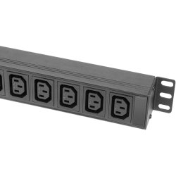 AH 87471 19"/1unit Rack strmskinne 10xIEC udtag med afbryder