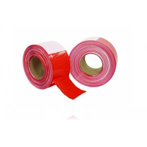 Afsprringsbnd - 75 mm X 500 m - Rd/Hvid