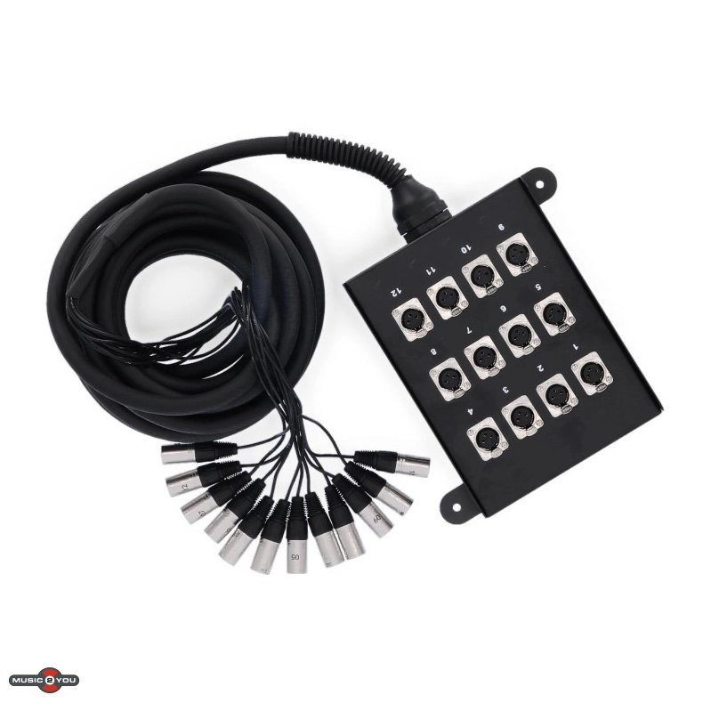 AH Stagebox 12 kanals med XLR Pisk - 10m kabel