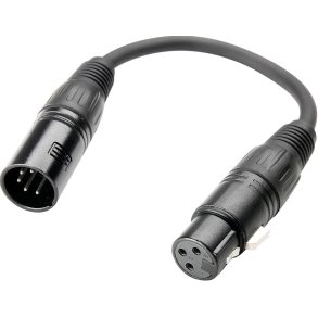 AH 3 STAR DGF 0020 5pol XLR Han - 3pol XLR Hun DMX Adapter kabel 20cm