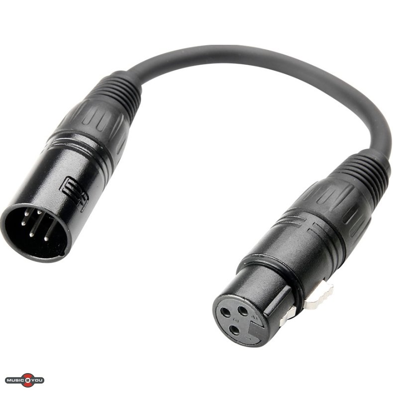 AH 3 STAR DGF 0020 5pol XLR Han - 3pol XLR Hun DMX Adapter kabel 20cm