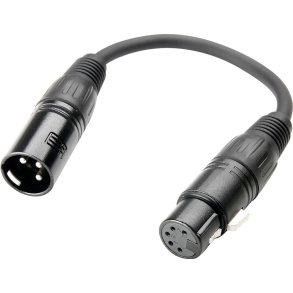 AH 3 STAR DHM 0020 3pol XLR Han - 5pol XLR Hun DMX Adapter kabel 20cm