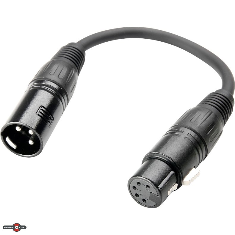 AH 3 STAR DHM 0020 3pol XLR Han - 5pol XLR Hun DMX Adapter kabel 20cm