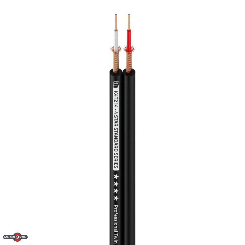 AH 4 STAR TWIN 214 Mikrofon Kabel - 2 x 0,14mm / 4x8mm - Sort (Meterml)