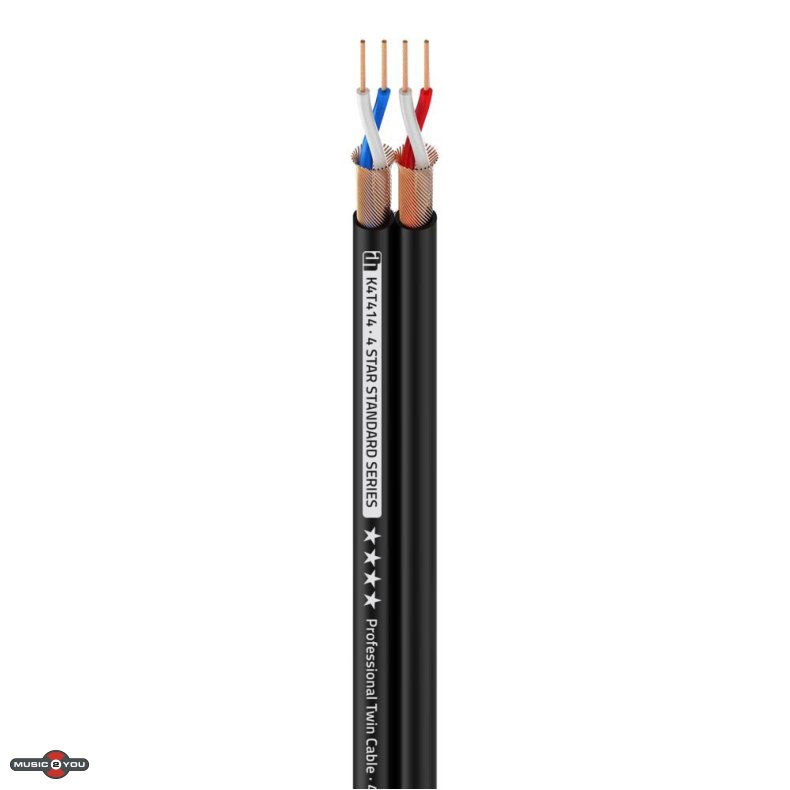 AH 4 STAR TWIN 414 Mikrofon Kabel - 4 x 0,14mm / 4x8mm - Sort (Meterml)