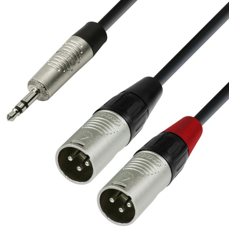 AH 4 STAR YWMM - Minijack 3,5mm Stereo Han til 2x 3pol XLR Han