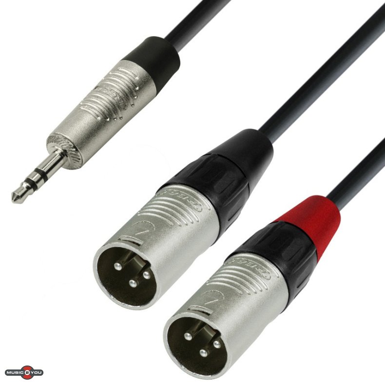 AH 4 STAR YWMM - Minijack 3,5mm Stereo Han til 2x 3pol XLR Han