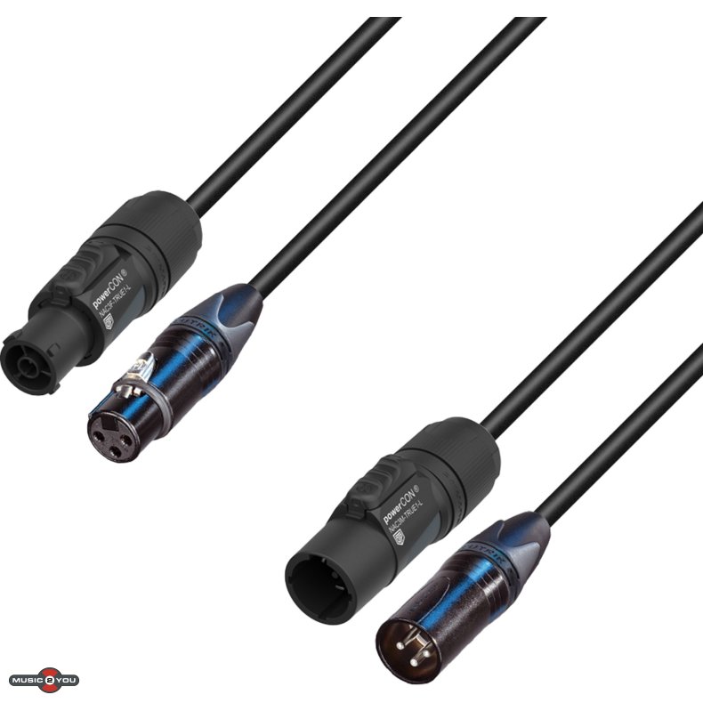 AH 5 STAR Hybrid Kombi kabel med 3pol XLR DMX + PowerCON TRUE1 Link Str�m