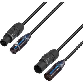 AH 5 STAR Hybrid Kombi kabel med 5pol XLR DMX + PowerCON TRUE1 Link Str�m