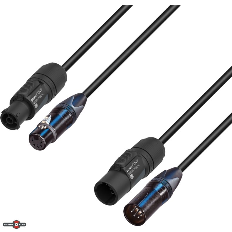 AH 5 STAR Hybrid Kombi kabel med 5pol XLR DMX + PowerCON TRUE1 Link Str�m