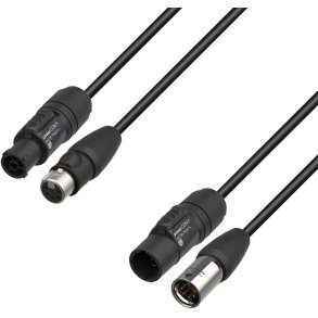 AH 5 STAR IP65 Hybrid Kombi kabel med 5pol XLR DMX + PowerCON TRUE1 Link Str�m
