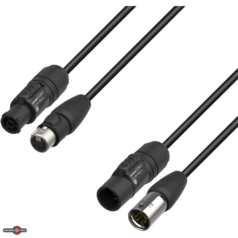 AH 5 STAR IP65 Hybrid Kombi kabel med 5pol XLR DMX + PowerCON TRUE1 Link Str�m