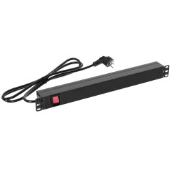 AH 87471 Rack strmskinne 8x Schuko udtag med afbryder - 19"/1unit