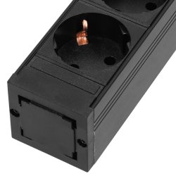 AH 87471 Rack strmskinne 8x Schuko udtag med afbryder - 19"/1unit