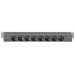 AH 87471T Rack strmskinne 8x Schuko udtag, Powercon True1 tilslutning - 19"/1unit