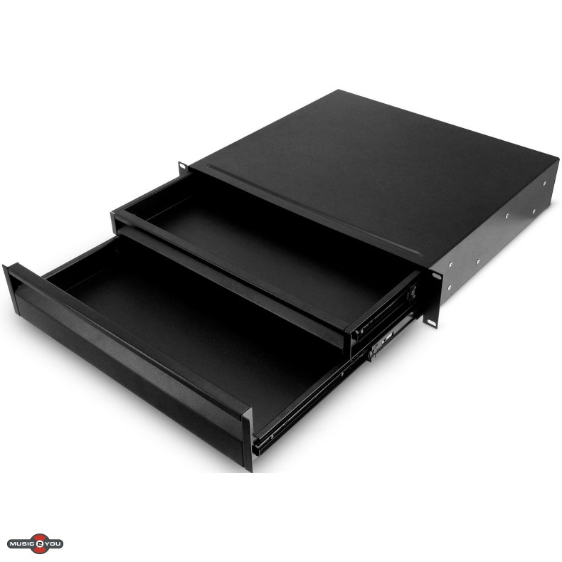 AH Dobbelt Rackskuffe ERGO 19"/2U - St�l