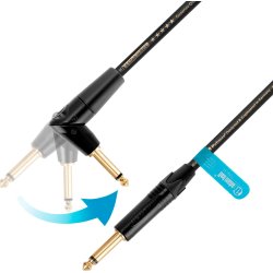 AH Instrument Kabel med Neutrik Jack 6,3mm Mono Han - Han FlipJack Vinkel