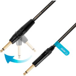AH Instrument Kabel med Neutrik Jack 6,3mm Mono Han - Han FlipJack Vinkel