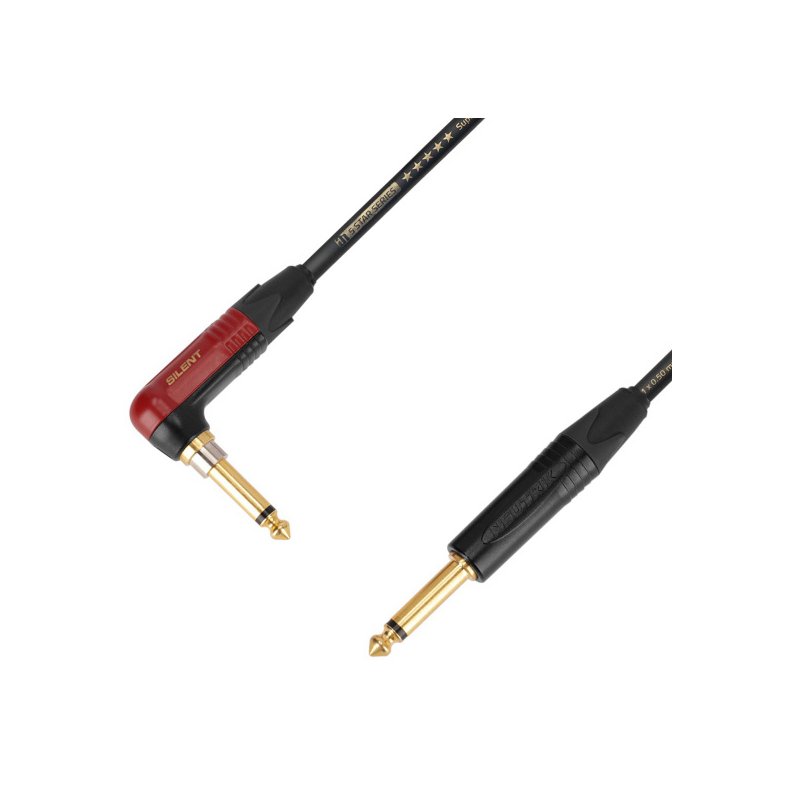 AH Instrument Kabel med Neutrik Jack 6,3mm Mono Han - Han Jack Vinkel Silent