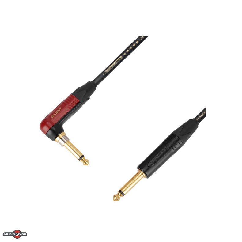 AH Instrument Kabel med Neutrik Jack 6,3mm Mono Han - Han Jack Vinkel Silent