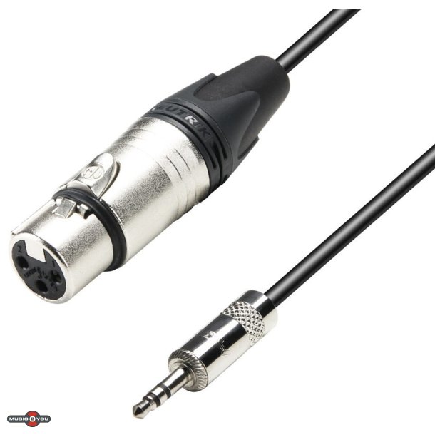 AH Mikrofon kabel med Neutrik 3pol XLR Hun - Minijack 3,5mm Stereo Han