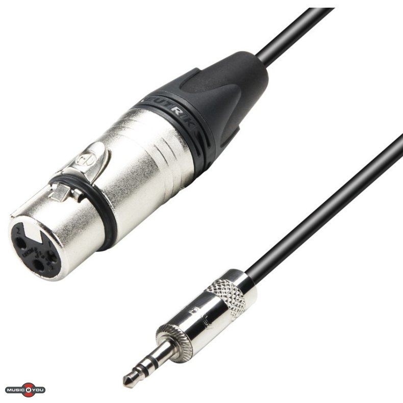 AH Mikrofon kabel med Neutrik 3pol XLR Hun - Minijack 3,5mm Stereo Han