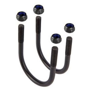 Admiral Grid U-bolts 51x75mm med M8 lsemtrik - 2 Pack - Sort