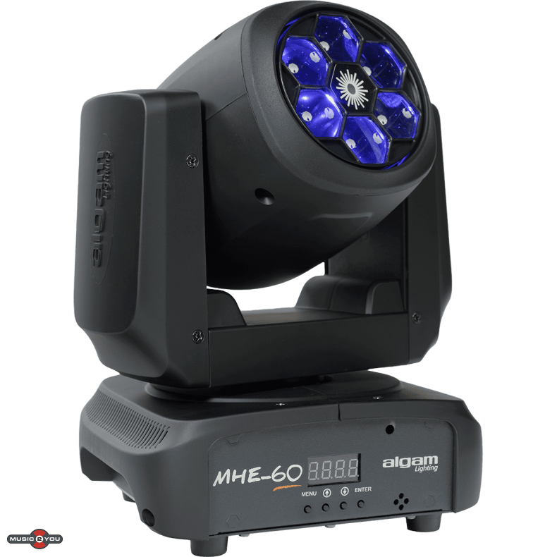 Algam Lighting MHE60 LED Wash &amp; Laser effekt, 6x15W RGBW + 50mW Grn