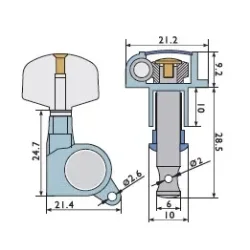 Alice AL-016L stemmeskrue med stort hoved - Venstre