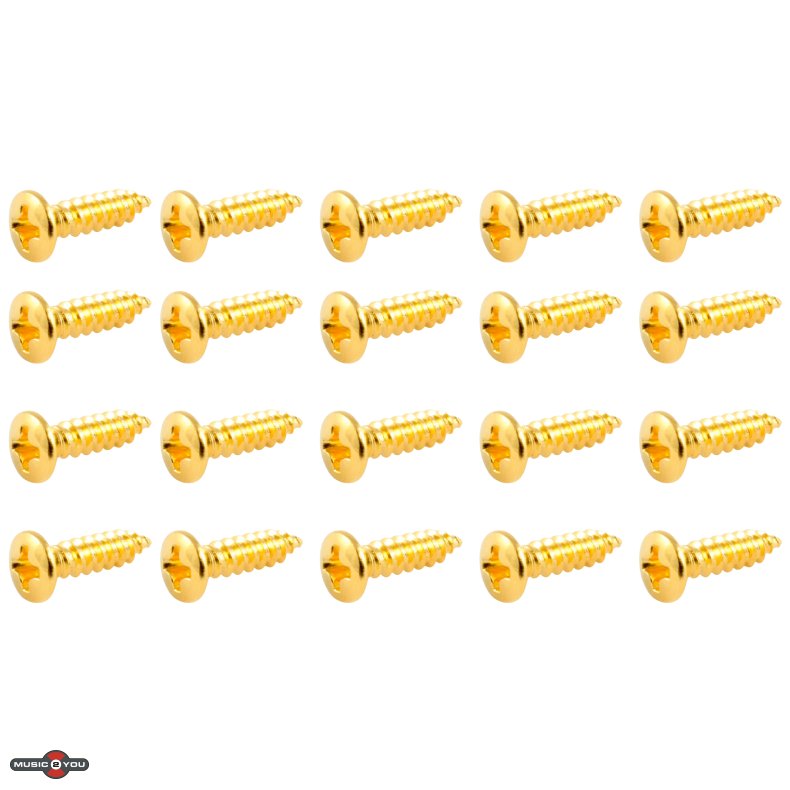 Allparts Pickguard skruer 20 Pack - Guld