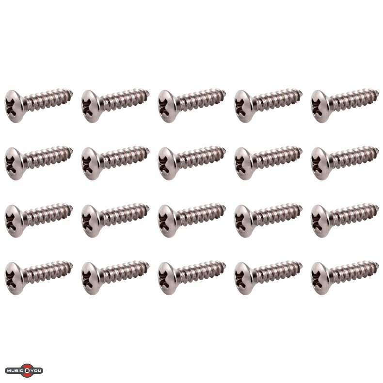 Allparts Pickguard skruer 20 Pack - Rustfri st�l