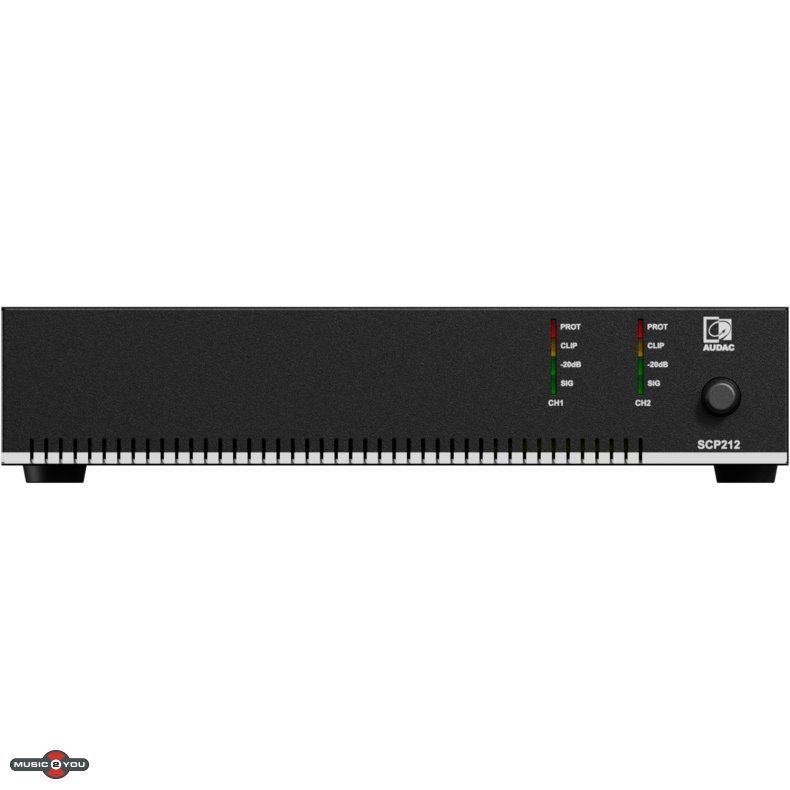 Audac SCP212 2 Kanals installation forst�rker  2x120W/4Ohm/70/100V