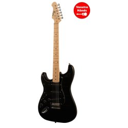 Beaton Legend El guitar - Sort - Venstrehnds